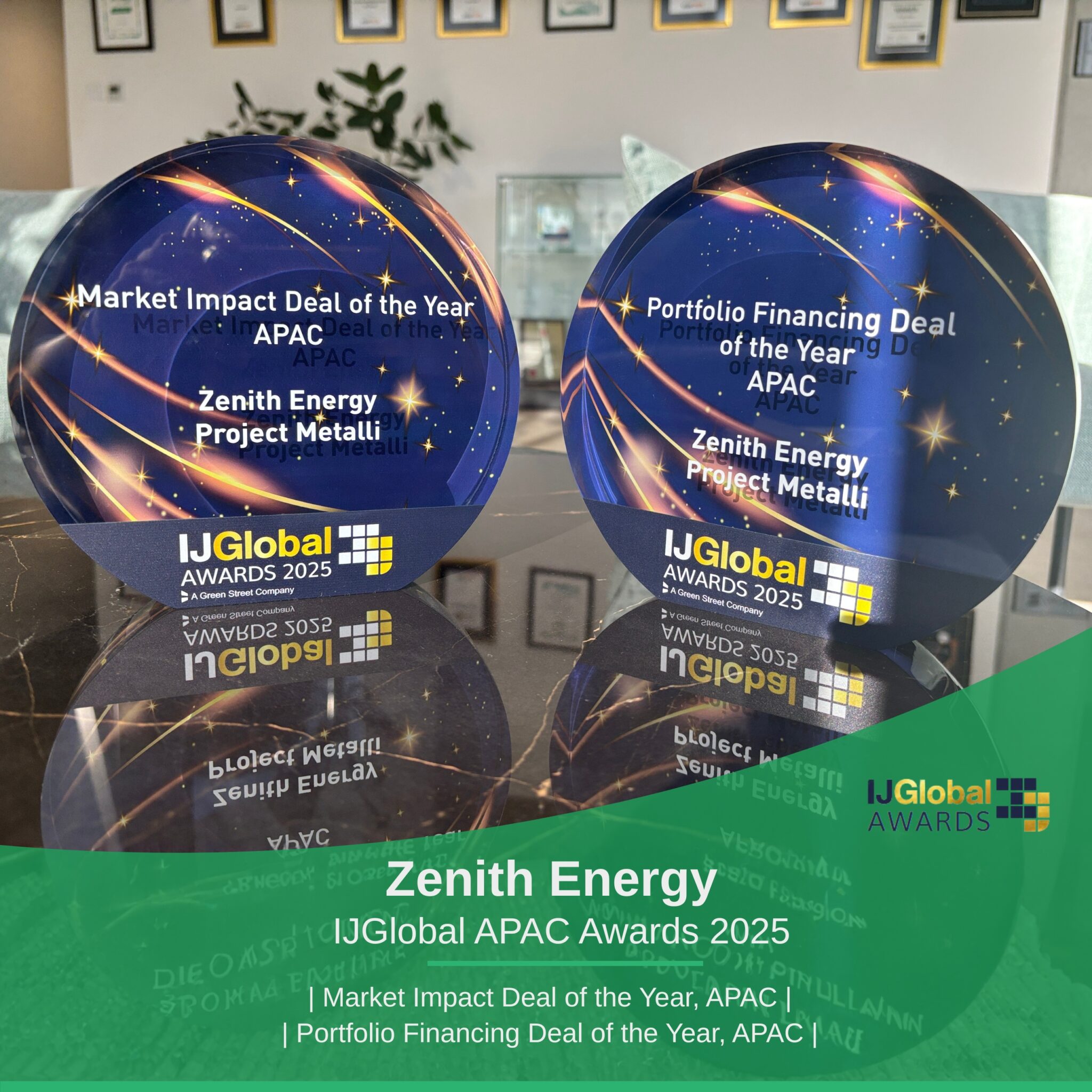 Zenith Energy has been recognised at the IJGlobal APAC Awards 2025